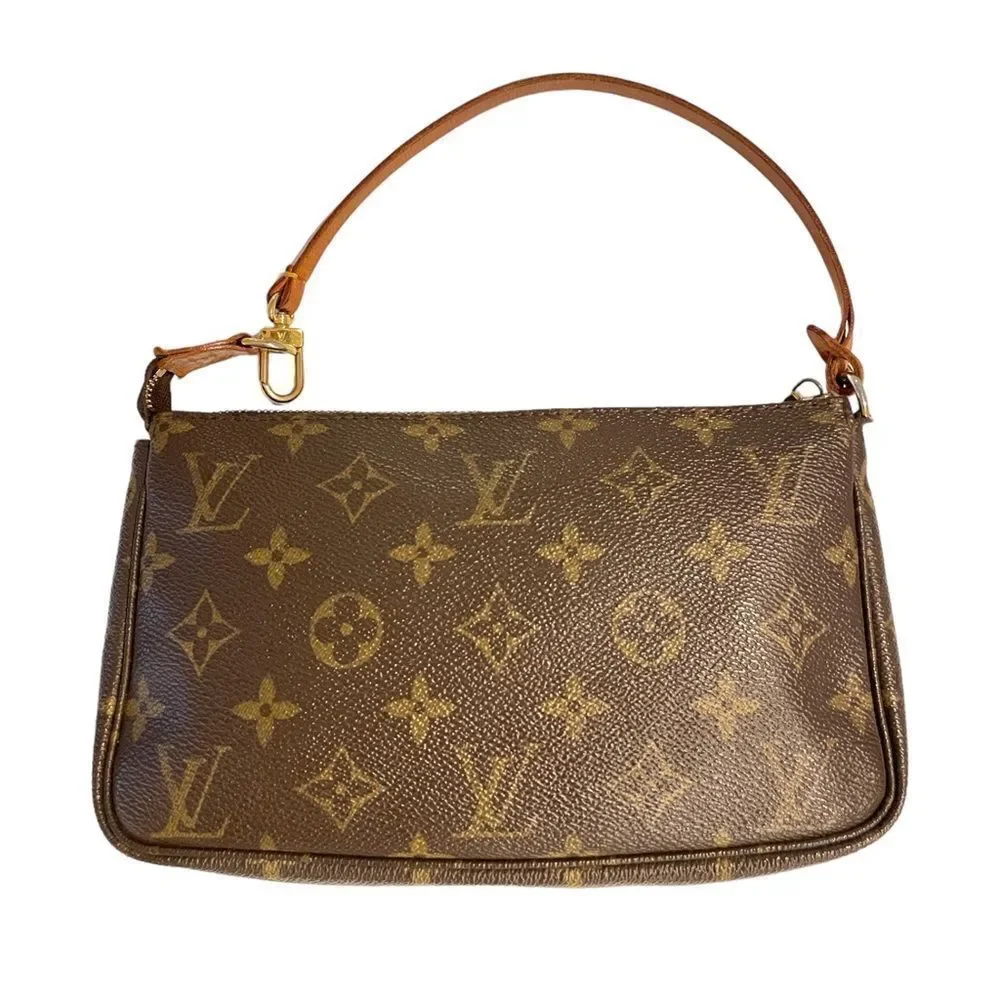 Vintage LOUIS VUITTON Classic Monogram Canvas & Cowhide Vachetta Leather Purse - Picture 14 of 14